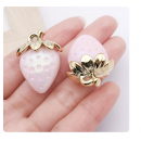 2pcs/pack  31x23mm resin strawberry solid pink TB--1053595410825-21812