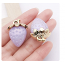 2pcs/pack  31x23mm resin strawberry solid purple TB--1053595410825-21815