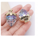 2pcs/pack  31x23mm resin strawberry clear blue AB color TB--1053595410825-22940