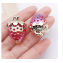 2pcs/pack  31x23mm resin strawberry clear red AB color TB--1053595410825-22939