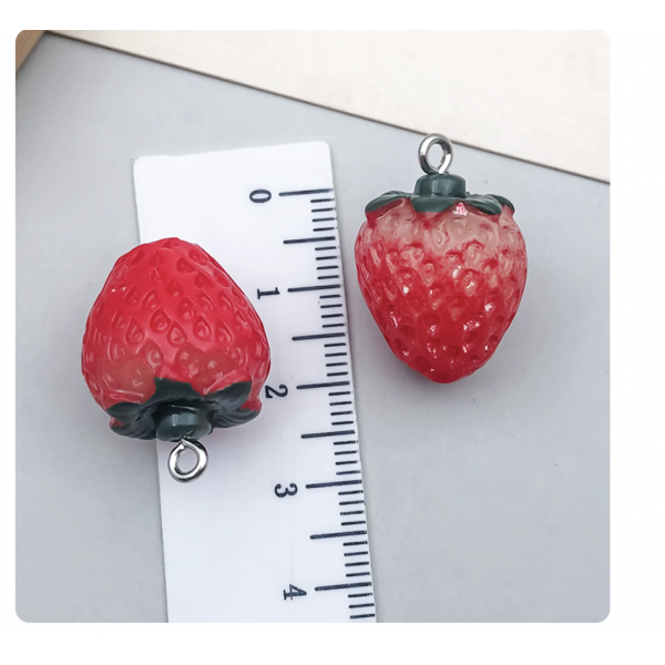 2pcs/pack 16x26mm resin 3D strawberry   TB--1053595410825--16390