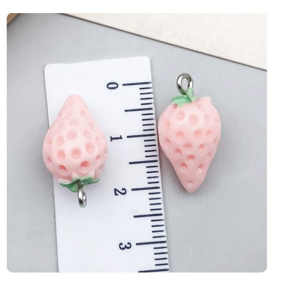 2pcs/pack 21x11mm resin 3D strawberry   TB--1053595410825--23147