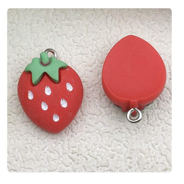 4pcs/pack 16x23mm resin 3D strawberry   TB--1053595410825--17071