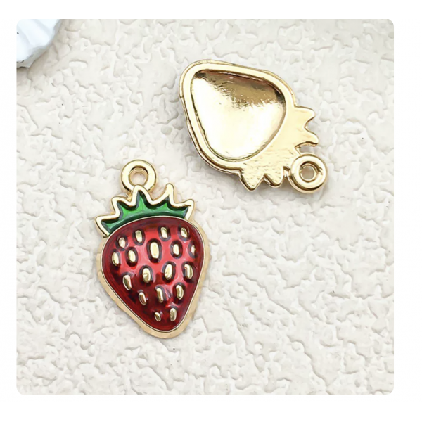 4pcs/pack 10x17mm alloy strawberry   TB--1053595410825--10849