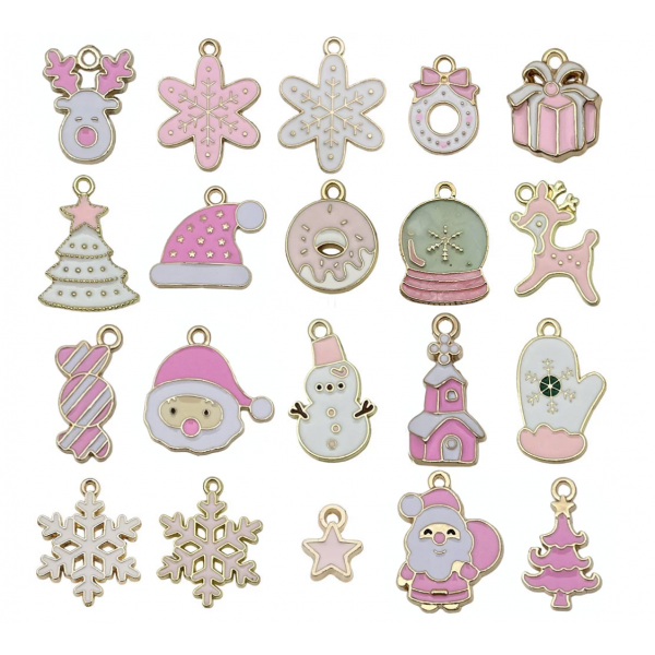 20pcs/pack  mixed (one per style) enamel charms--holiday theme TB979579965891-SN1590